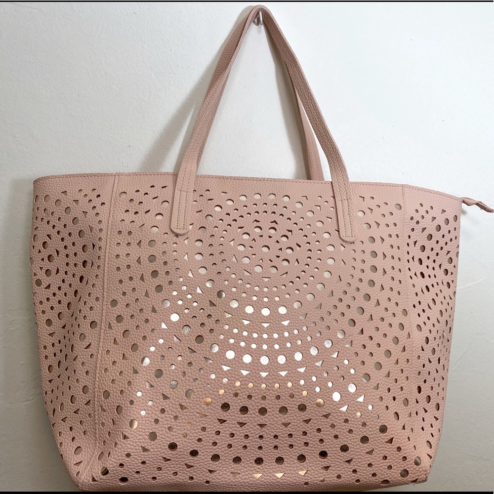 Large pleather tote with mandala pattern NWOT